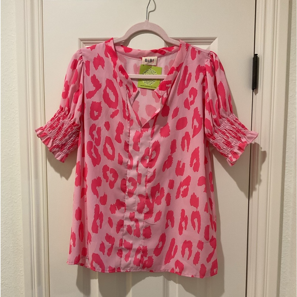 BIBI Untamed Pink leopard top💕